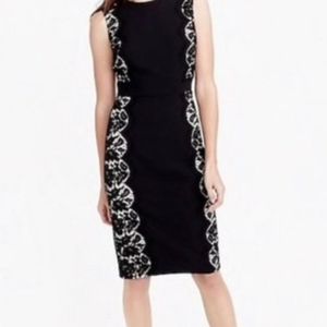 NWOT J. Crew sheath dress with lace panel size 4
